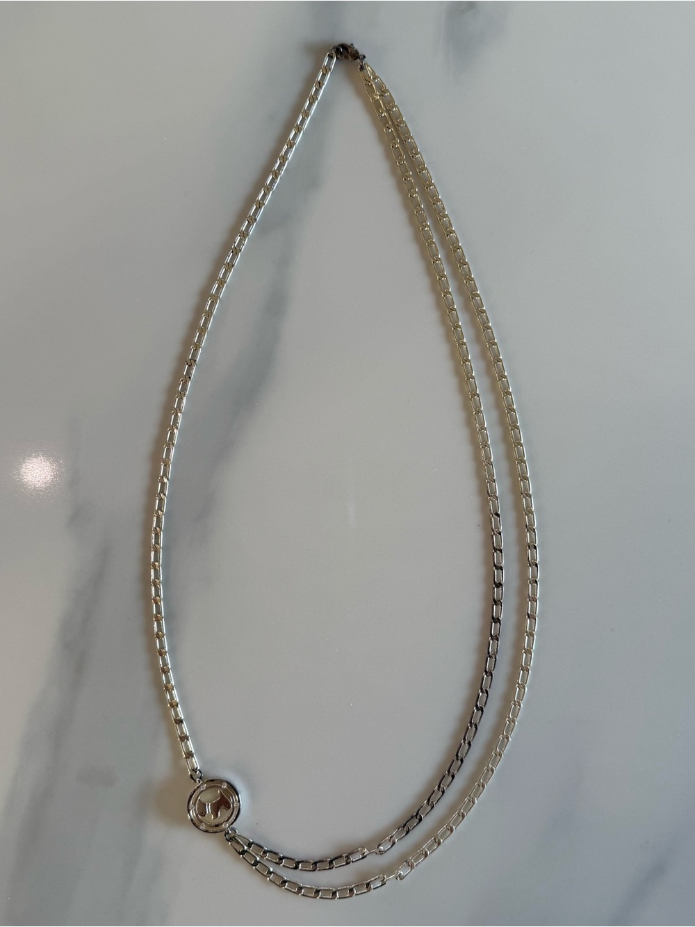 Agatha Paris Vintage Silver Chain with Signature Westie Charm - 90's